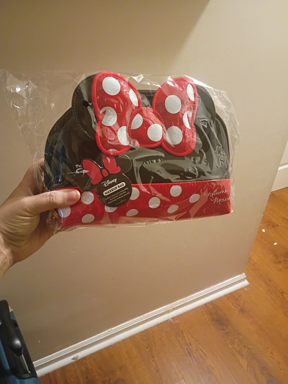 Disney Minnie Mouse Black and Red Polka Dot Bow Kids Makeup Bag